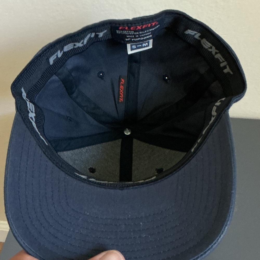 Travis Mathew Navy Blue Hat with Brown Patch - Picture 3 of 4